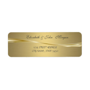 Elegant Glamourous  Faux Gold Address Label