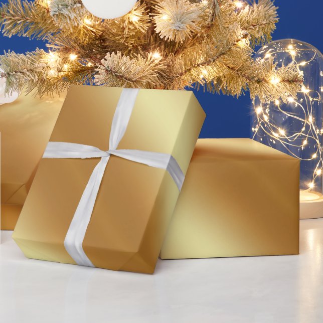 Elegant Glamourous Faux Gold Simple Christmas Gift Wrapping Paper (Holidays)