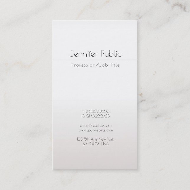 Elegant Glamourous Faux Silver Trendy Modern Luxe Business Card (Front)