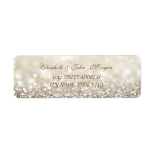 Elegant Glamourous Glittery Bokeh Address Label