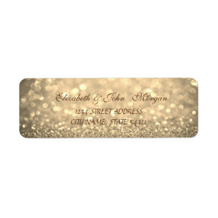 Elegant Glamourous Glittery Bokeh Address Label