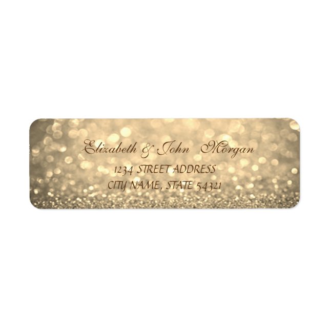 Elegant Glamourous  Glittery  Bokeh Address Label (Front)