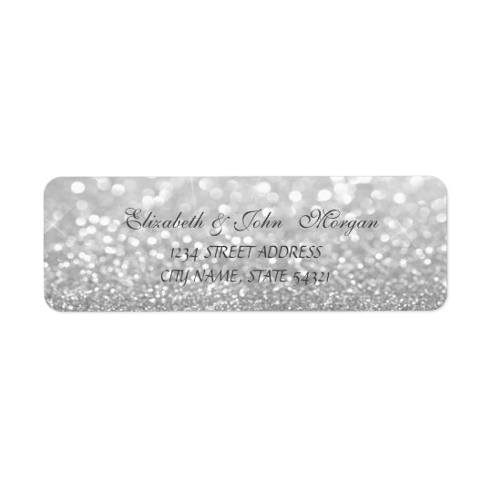 Elegant Glamourous Glittery Bokeh Address Label