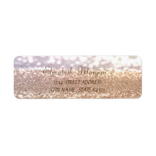 Elegant Glamourous Glittery Bokeh Address Label