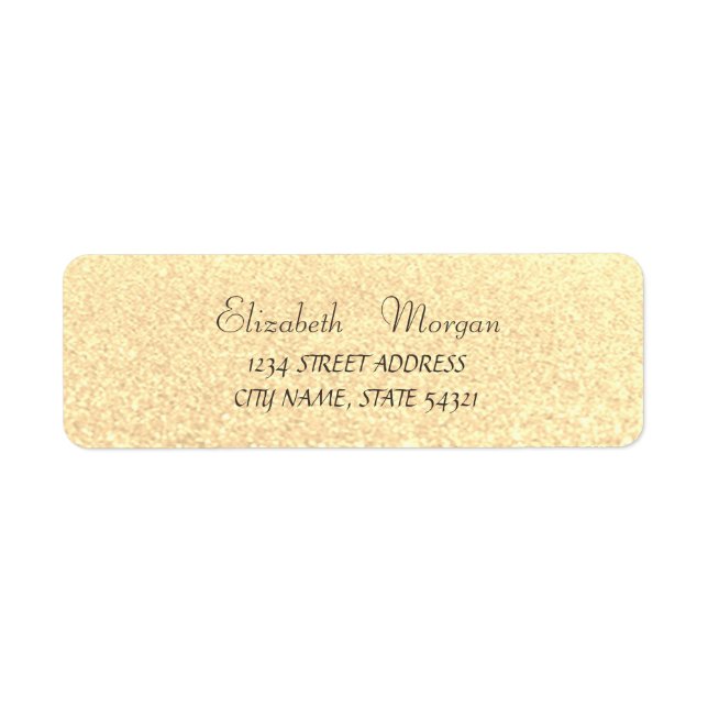 Elegant Glamourous  Glittery   Bokeh Address Label (Front)