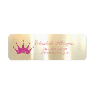 Elegant Glamourous , Glittery Tiara, Address Label