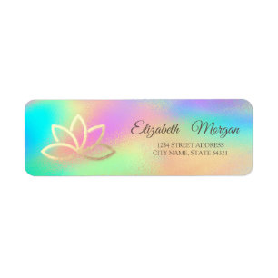 Elegant Glamourous Gold Lotus Rainbow Holographic 