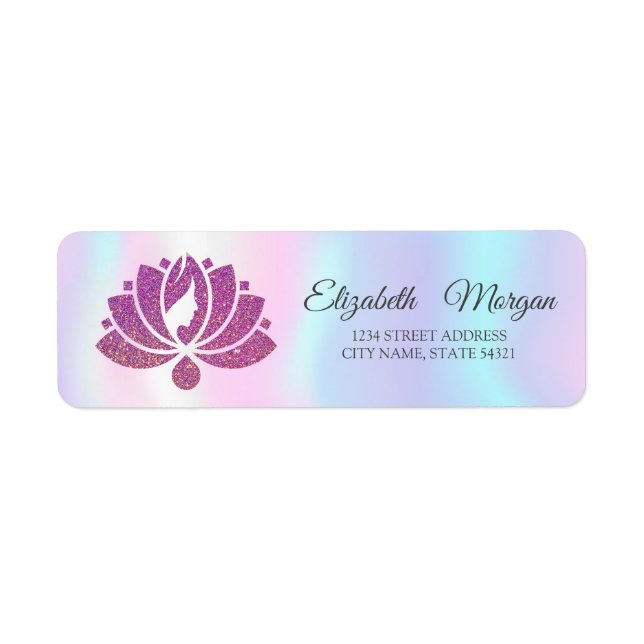 Elegant Glamourous  Lotus Girl Holographic  (Front)