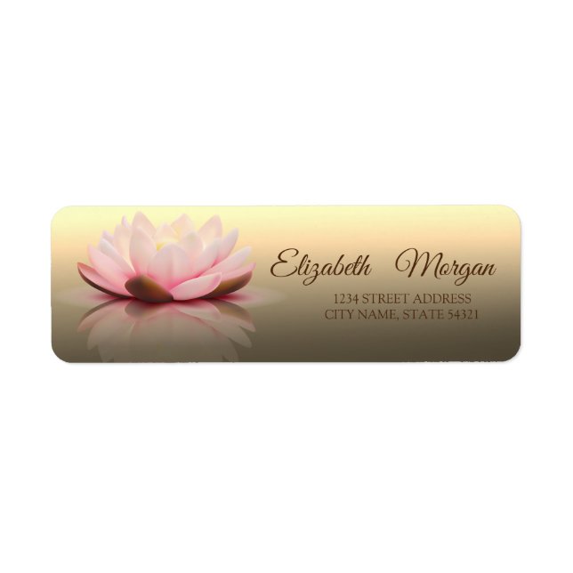 Elegant Glamourous  Lotus Gold Address Label (Front)
