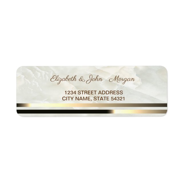 Elegant Glamourous Marble, Stripe  Address Label (Front)
