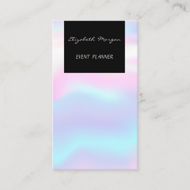 Elegant Glamourous Modern Chic Holographic Business Card (Front)