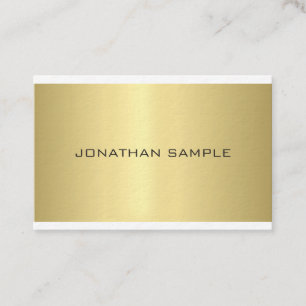 Elegant Glamourous Modern Plain Gold Luxury Trendy Business Card