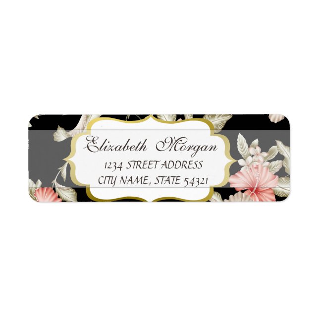 Elegant Glamourous Stylish -Flowers  Address Label (Front)