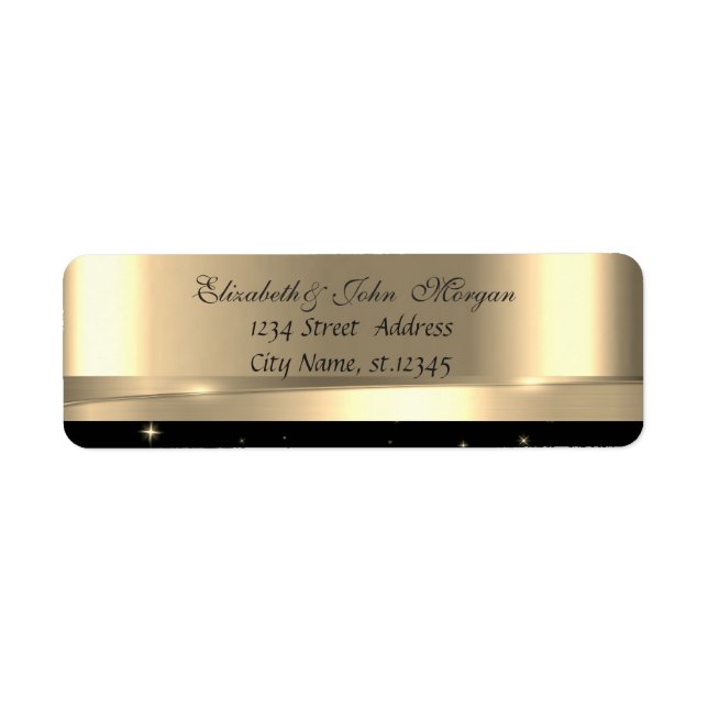 Elegant Glamourous  Stylish Gold  Black  Shiny (Front)