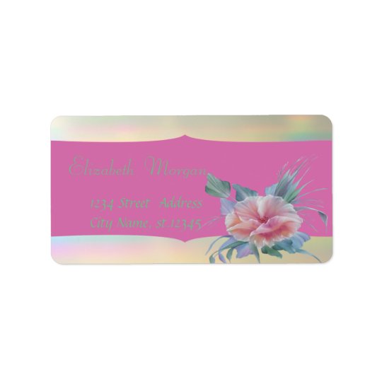 Elegant Glamourous Stylish Romantic,Flower Address Label