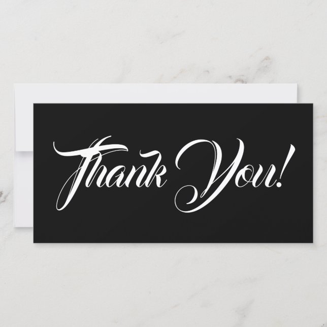 Elegant & Glamourous "Thank You!" Card (Front)