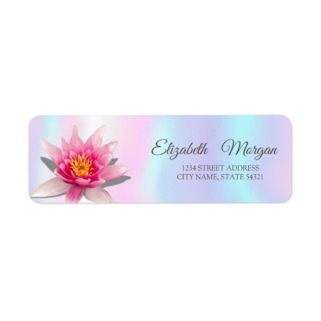 Elegant Glamourous Watercolor Lotus Holographic  (Front)