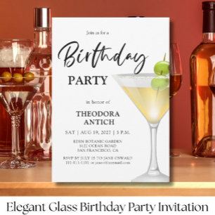 Elegant Glass Birthday Party Invitation