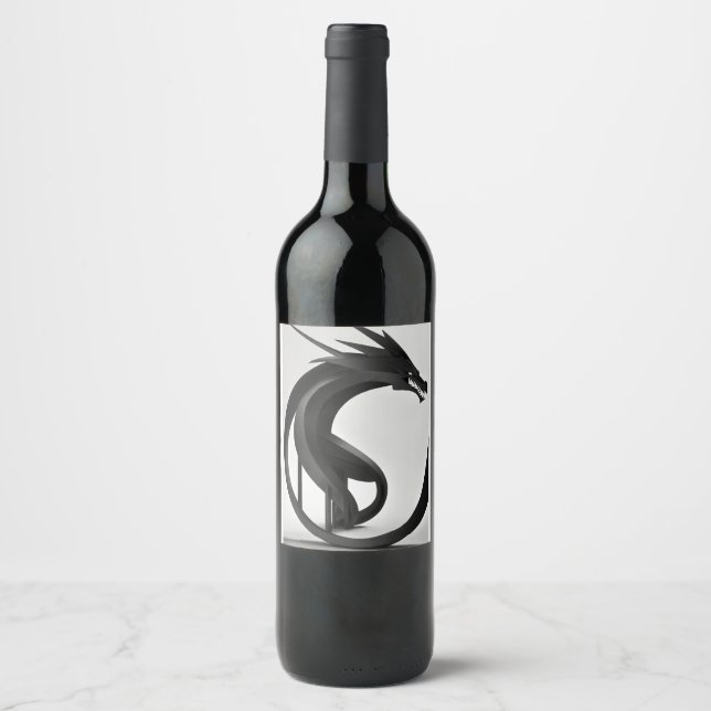 Elegant Glass Drink Bottle with Leak-Proof Lid Wine Label (Front)