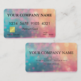 Elegant Glitter Bokeh Credit Card