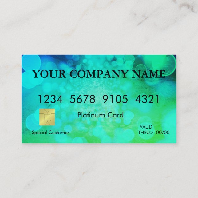 Elegant Glitter Bokeh Credit Card (Front)