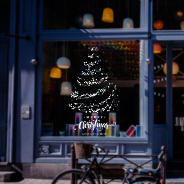 Elegant Glitter Christmas Tree Storefront Holiday Window Cling (Elegant Glitter Christmas Tree Storefront Holiday Window Cling)