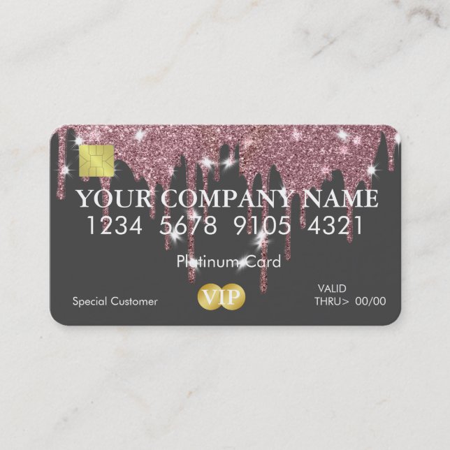 Elegant Glitter Credit Card (Front)
