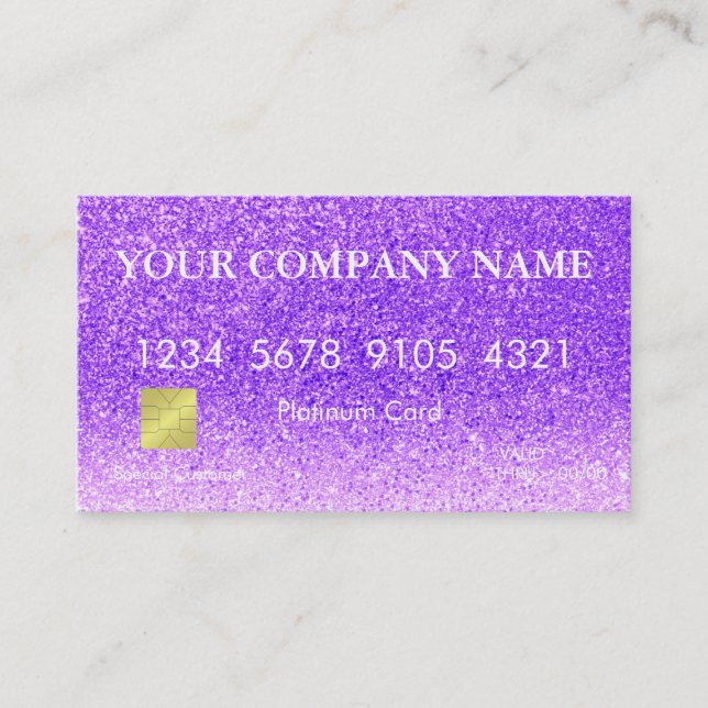 Elegant Glitter Credit Card (Front)