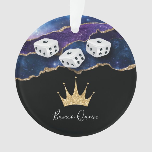 Elegant Glitter Crown Bunco Queen Ornament (Front)
