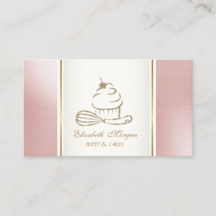 Elegant Glitter Cupcake Whisk Business Card