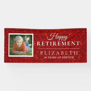 Elegant Glitter Custom Photo Retirement Party  Ban Banner