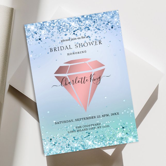Elegant Glitter Diamond Einladung Invitation (Creator Uploaded)