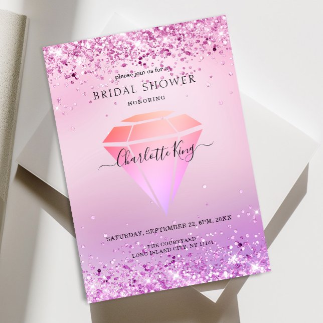 Elegant Glitter Diamond Einladung Invitation (Creator Uploaded)