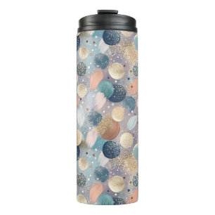 Elegant Glitter Dot & Brushstroke Abstract Thermal Tumbler