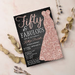 Elegant Glitter Dress | Fifty & Fabulous Birthday Invitation<br><div class="desc">Celebrate in style with these trendy and elegant rose gold glitter dress 50th Birthday invitations. The design is easy to personalise and your guests will be thrilled when they receive these stylish invites.</div>