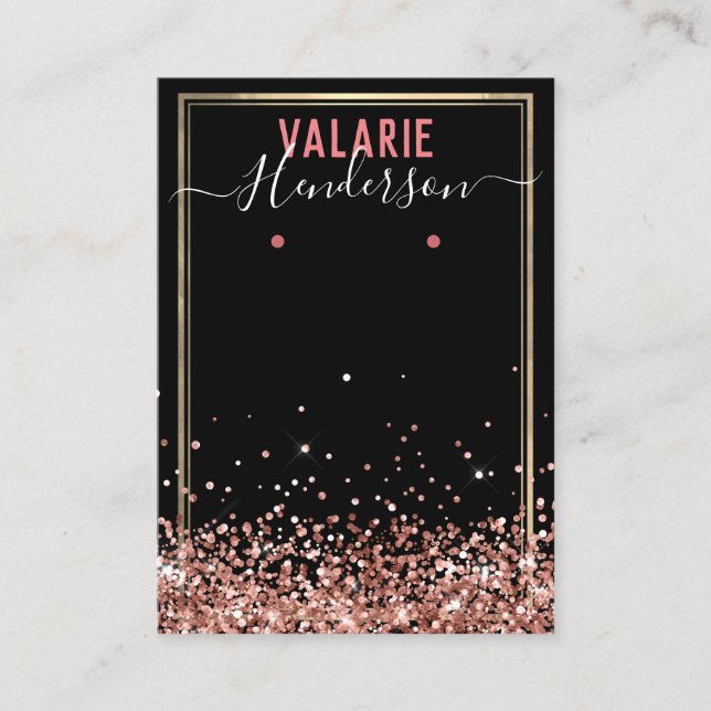 Elegant Glitter Earring Display  Business Card (Front)