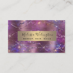 Elegant Glitter Faux Foil Lavender Girly Business Card