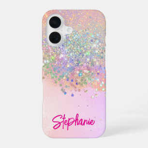 Elegant Glitter Girly Pink iPhone 16 Case