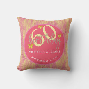 Elegant Glitter Gold Butterfly Calligraphy  Cushion