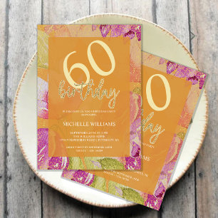 Elegant Glitter Gold Calligraphy Birthday Invitation