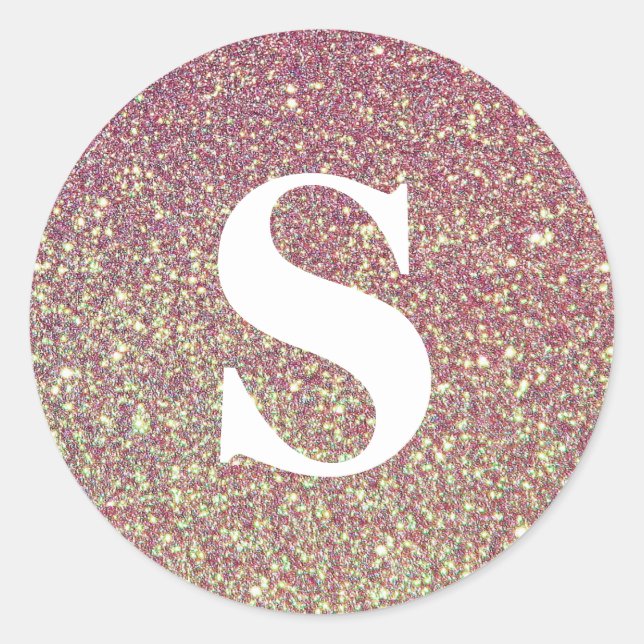 Elegant Glitter Gold Monogram Envelope Seal (Front)