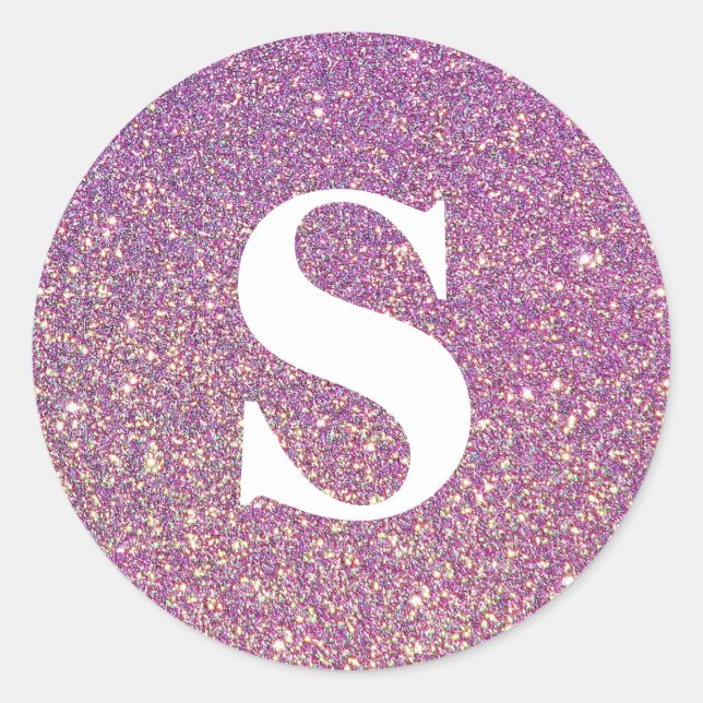 Elegant Glitter Gold Monogram Envelope Seal (Front)