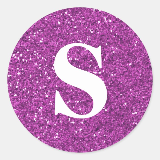 Elegant Glitter Gold Monogram Envelope Seal (Front)