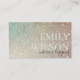 Elegant Glitter Green Pink Aqua Shiny Shimmer Business Card