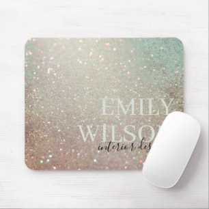Elegant Glitter Green Pink Aqua Shiny Shimmer Mouse Mat