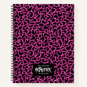 Elegant Glitter Hot Pink Sketchbook Notebook