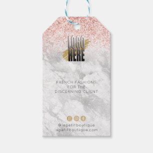 Elegant Glitter Marble logo Clothing Price tag