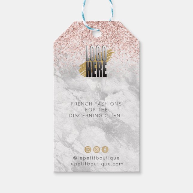 Elegant Glitter Marble logo Clothing Price tag  (Front)