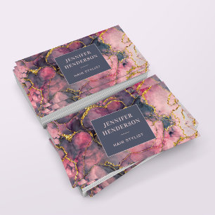 Elegant Glitter Marble Pink Rose Gold Professional Business Card