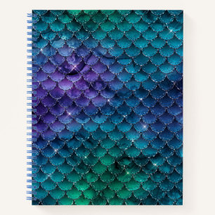 Elegant glitter mermaid 8.5" x 11" Spiral Notebook